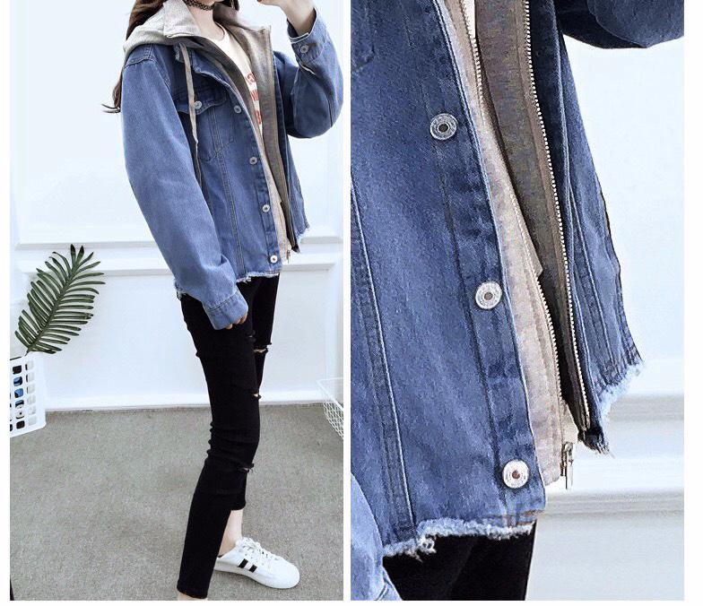 ÁO KHOÁC JEAN PHỐI NỈ LAI RÁCH - NJ3801
